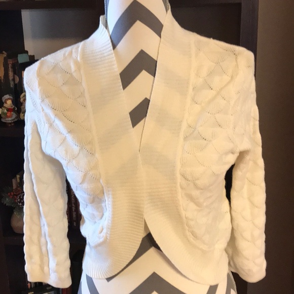 Verve Sweaters - Verve Shrug Cream Colored SMALL